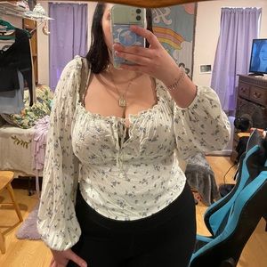 Wild Fable cropped milkmaid blouse